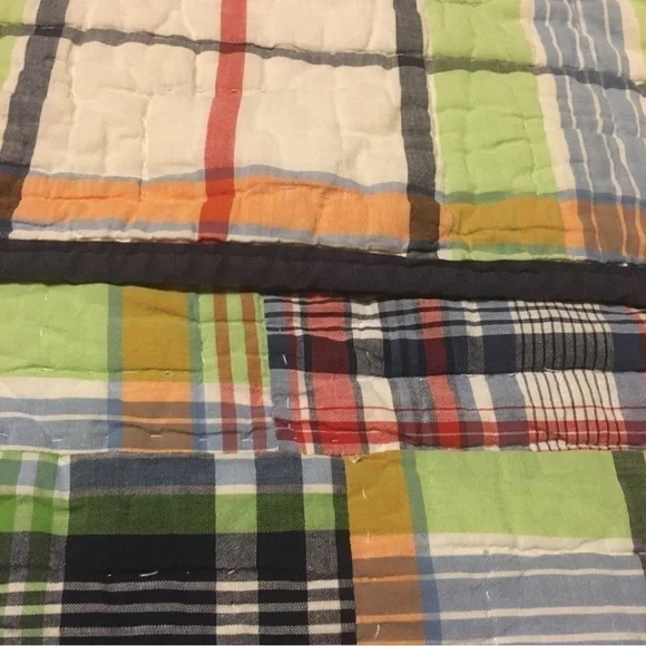 Pottery Barn Kids Full size plaid Madras reversible comforter
